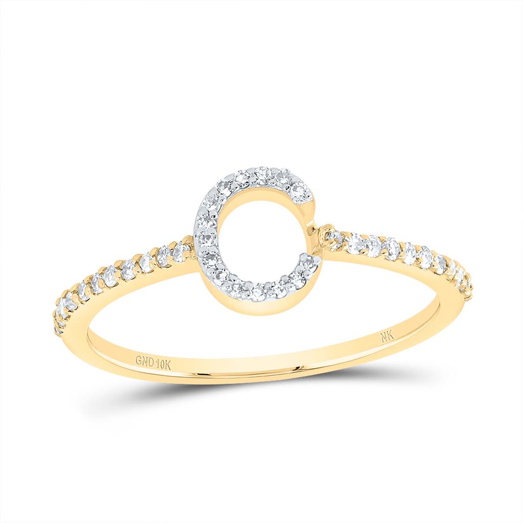 Diamond Gift Initial Ring 1/7 to 1/5 Cttw
