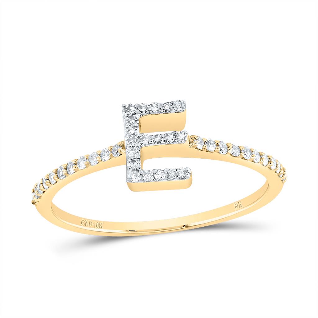 Diamond Gift Initial Ring 1/7 to 1/5 Cttw
