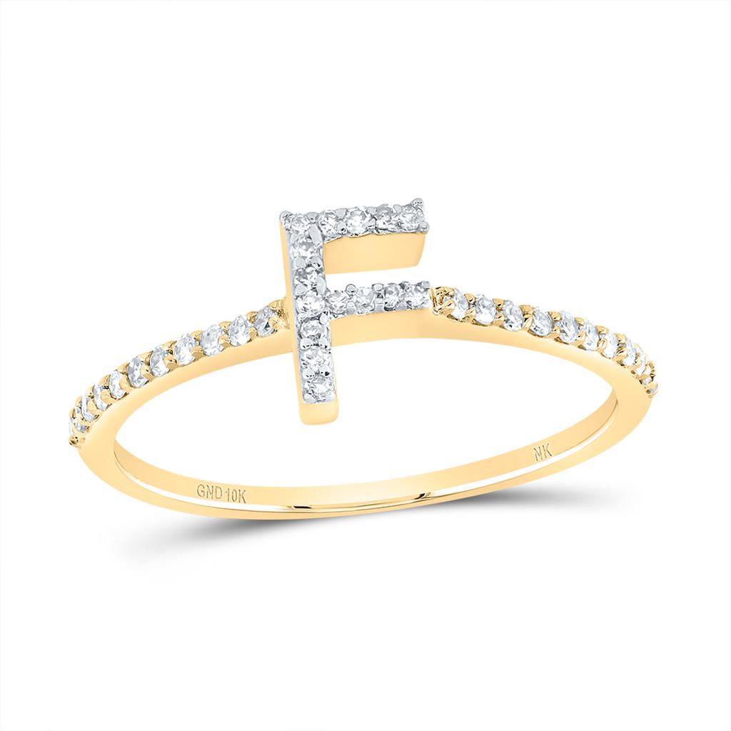 Diamond Gift Initial Ring 1/7 to 1/5 Cttw