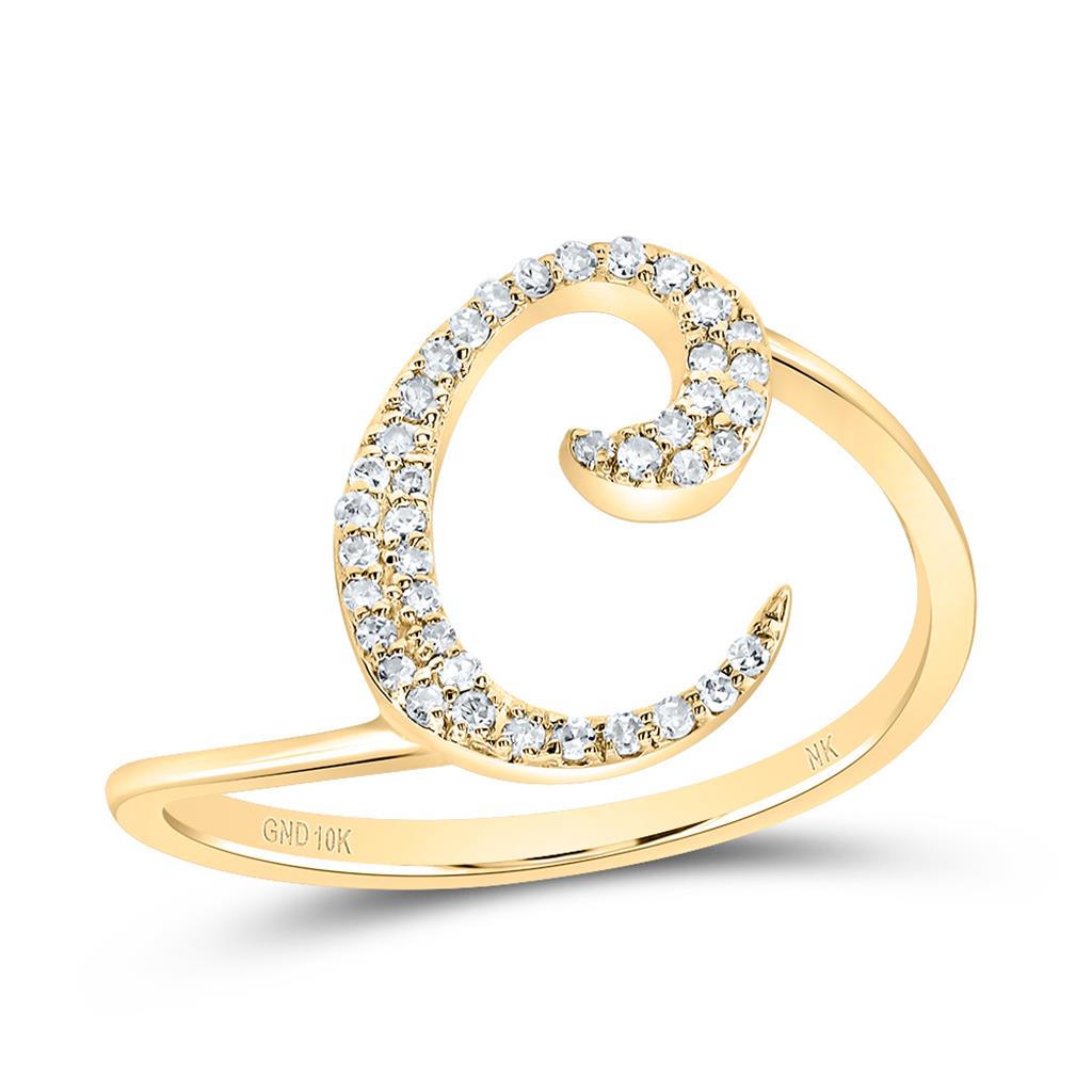 Diamond Gift Initial Ring 1/8 to 1/4 Cttw