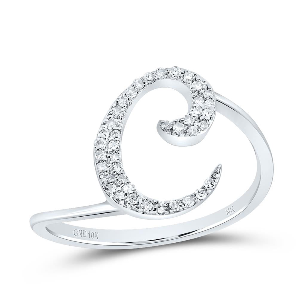 Diamond Gift Initial Ring 1/8 to 1/4 Cttw