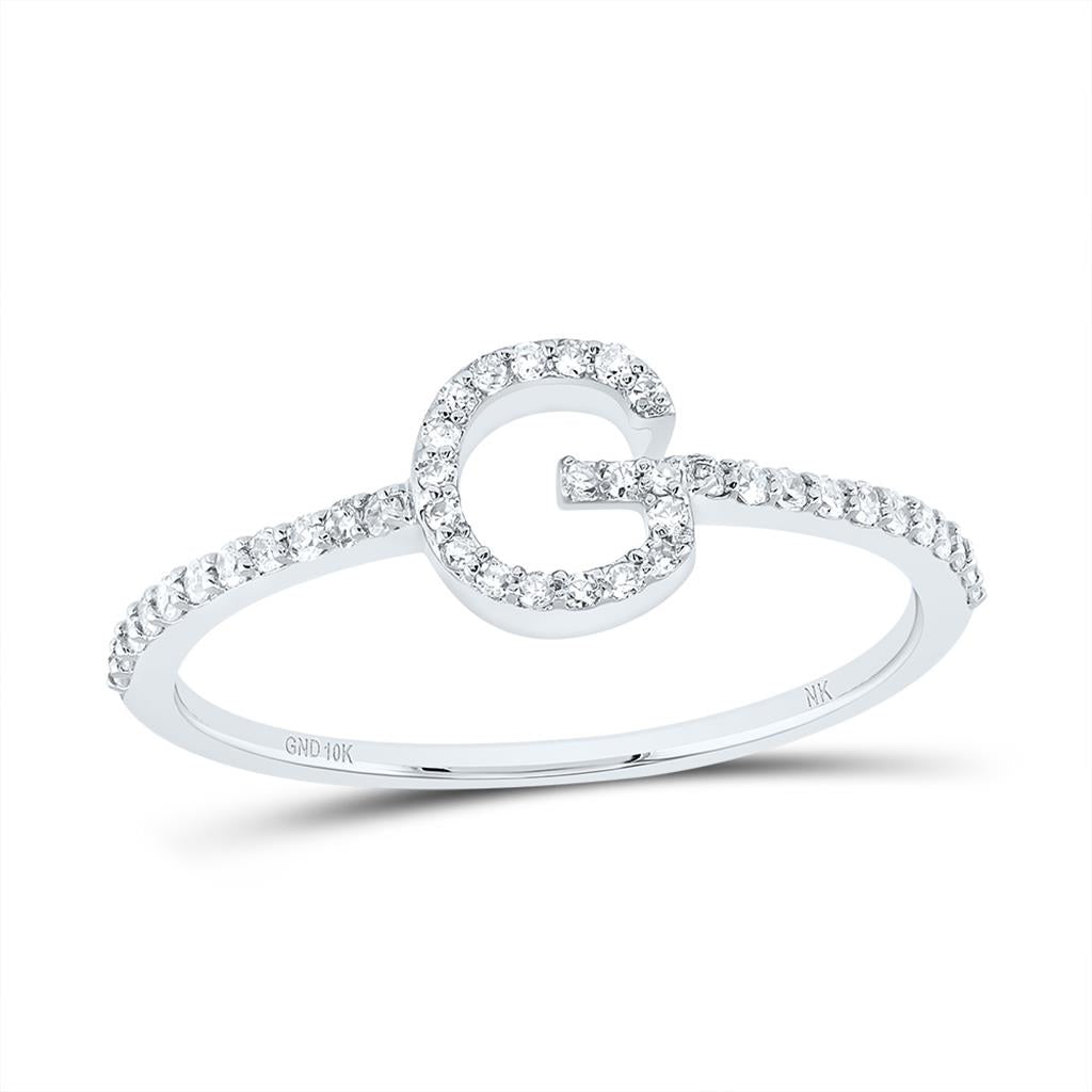 Diamond Gift Initial Ring 1/7 to 1/5 Cttw
