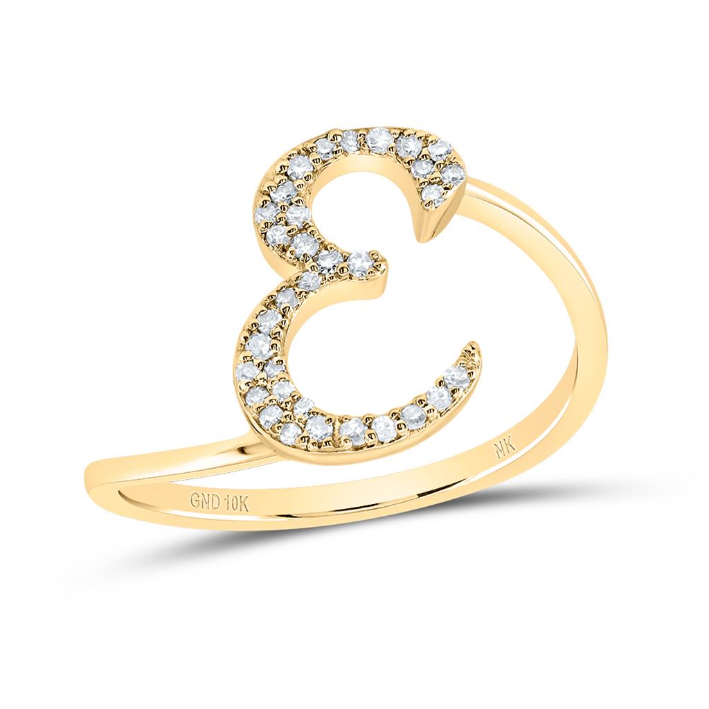 Diamond Gift Initial Ring 1/8 to 1/4 Cttw