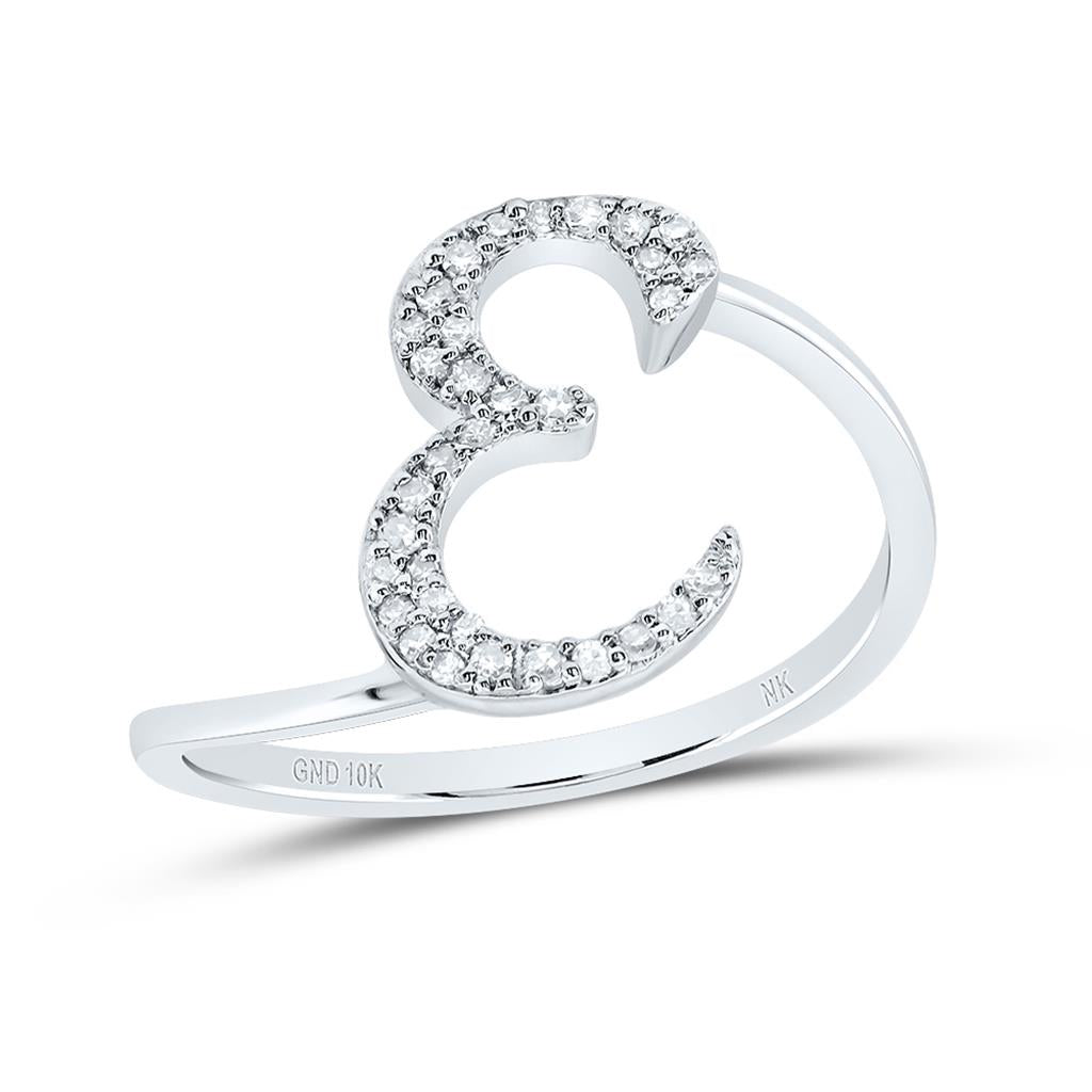 Diamond Gift Initial Ring 1/8 to 1/4 Cttw
