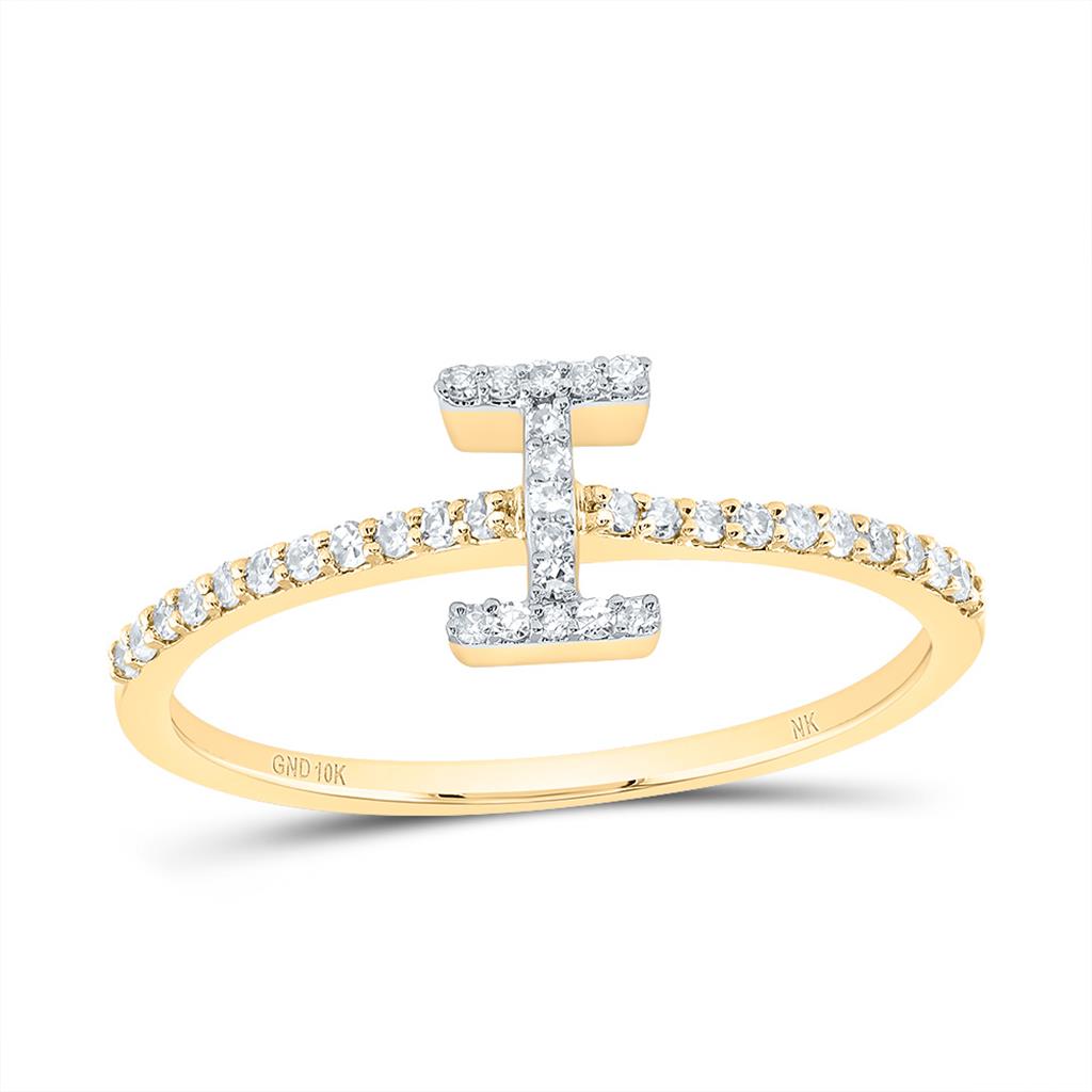 Diamond Gift Initial Ring 1/7 to 1/5 Cttw