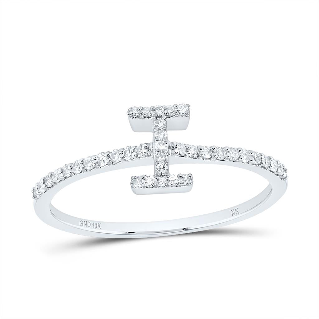 Diamond Gift Initial Ring 1/7 to 1/5 Cttw