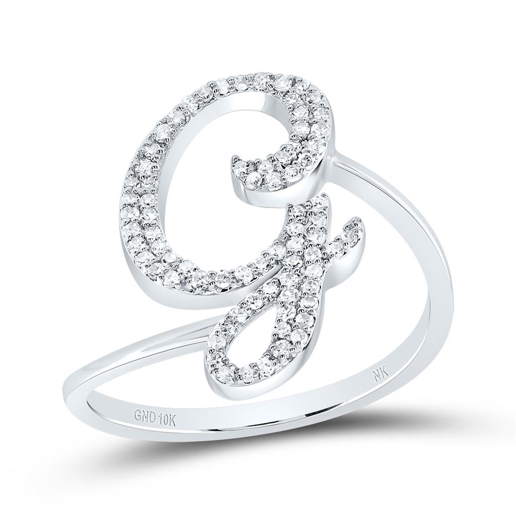 Diamond Gift Initial Ring 1/8 to 1/4 Cttw