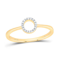 10K Yellow Gold Diamond Gift Initial Ring 1/20 to 1/10 Cttw