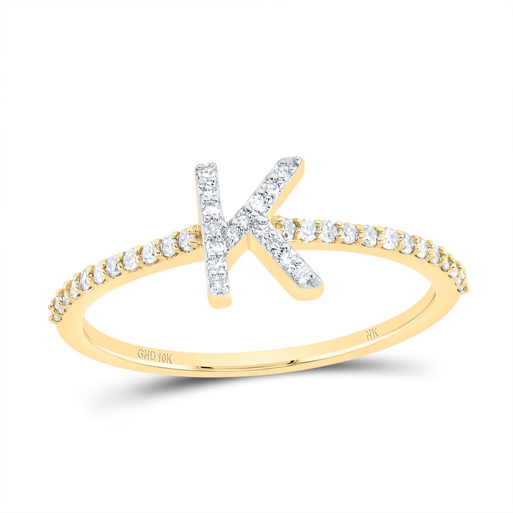 Diamond Gift Initial Ring 1/7 to 1/5 Cttw