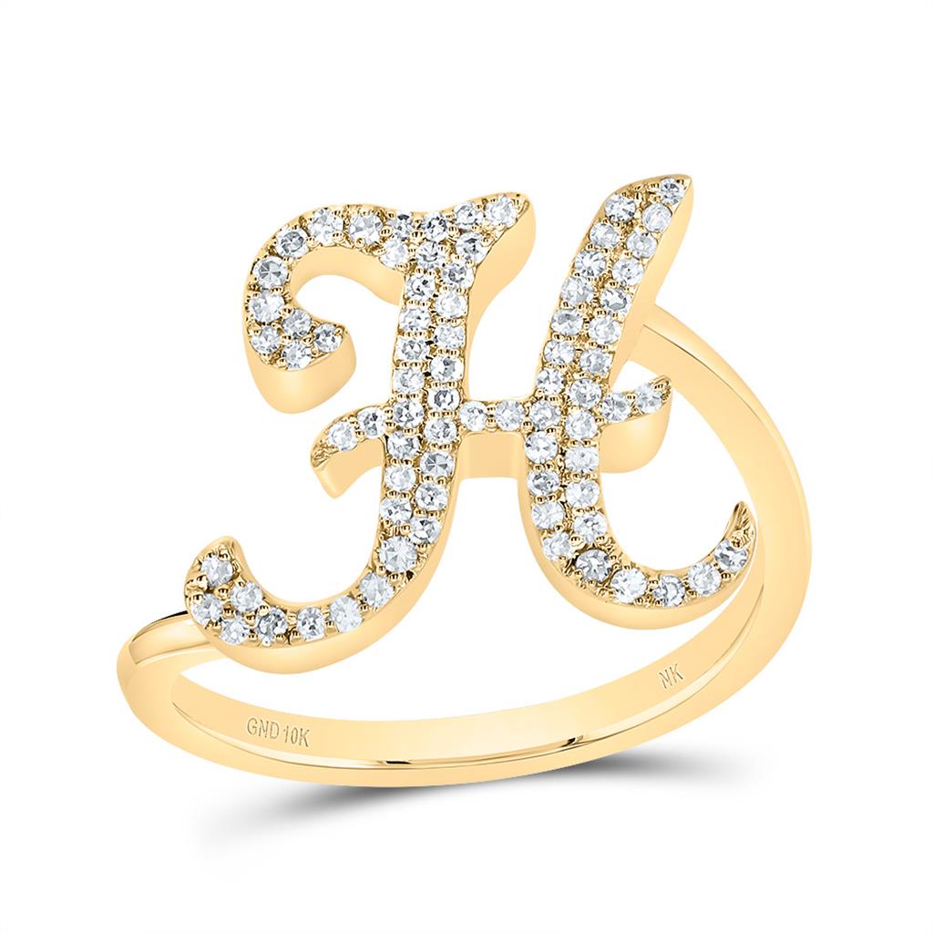 Diamond Gift Initial Ring 1/8 to 1/4 Cttw
