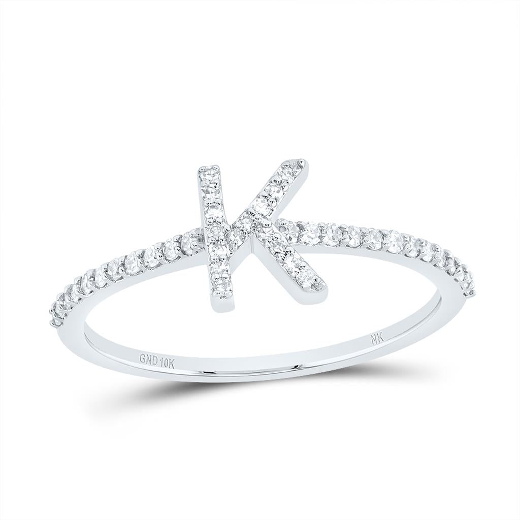 Diamond Gift Initial Ring 1/7 to 1/5 Cttw
