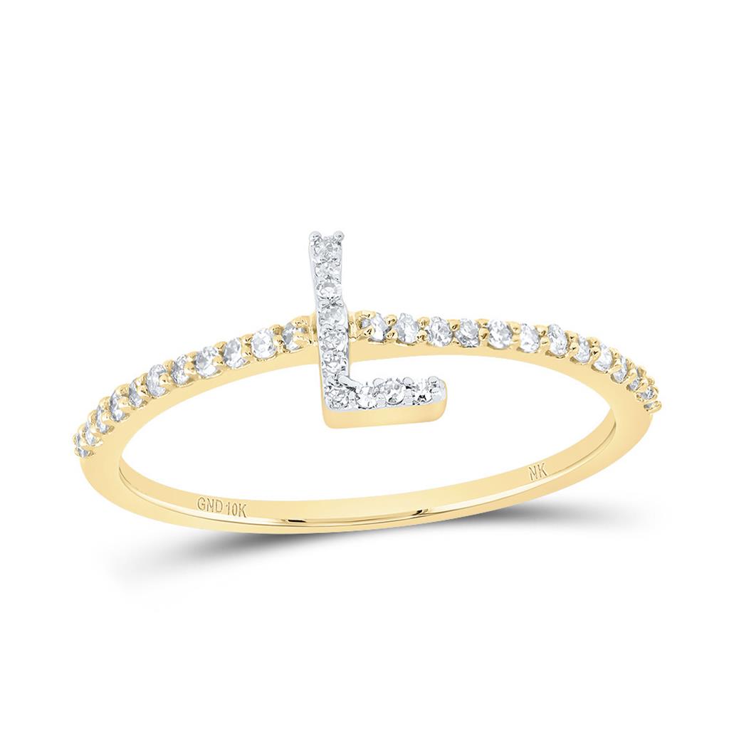 Diamond Gift Initial Ring 1/7 to 1/5 Cttw