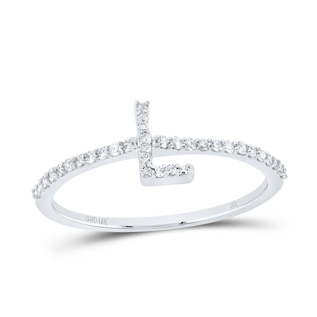 Diamond Gift Initial Ring 1/7 to 1/5 Cttw