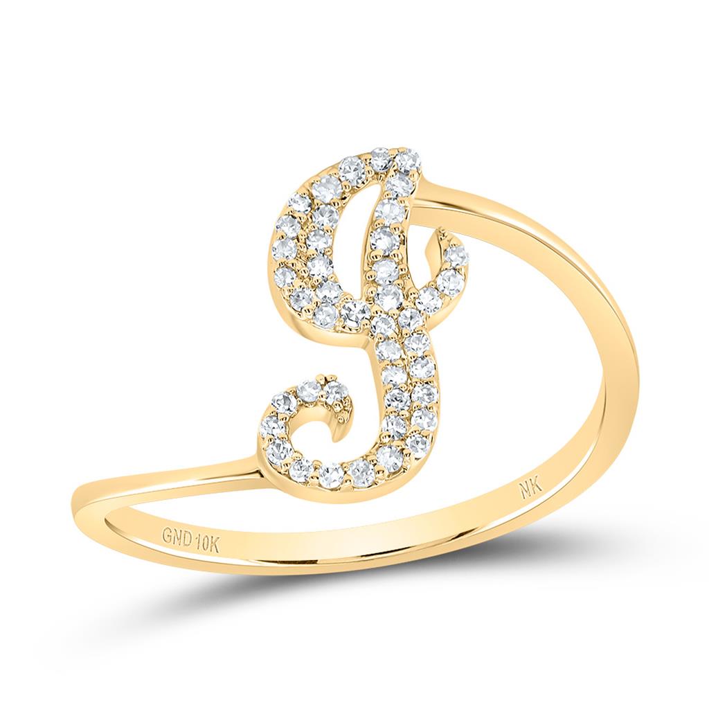 Diamond Gift Initial Ring 1/8 to 1/4 Cttw