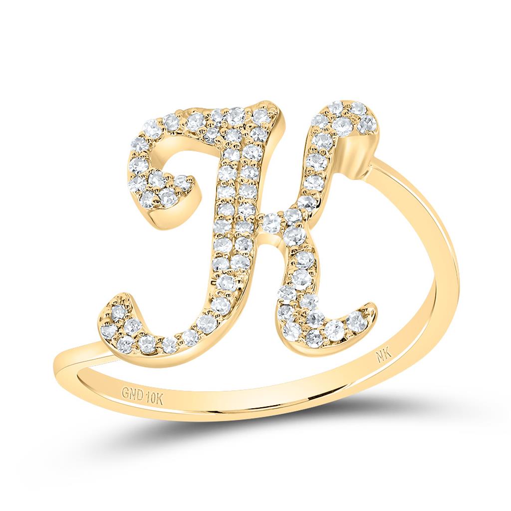 Diamond Gift Initial Ring 1/8 to 1/4 Cttw (Style 2)