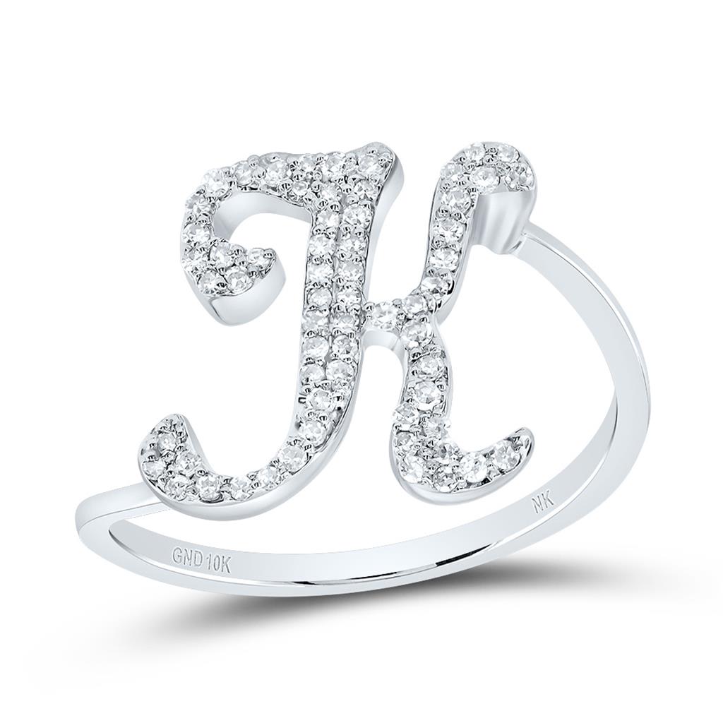 Diamond Gift Initial Ring 1/8 to 1/4 Cttw (Style 2)