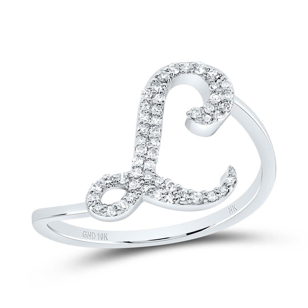 Diamond Gift Initial Ring 1/8 to 1/4 Cttw (Style 2)
