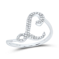 Diamond Gift Initial Ring 1/8 to 1/4 Cttw (Style 2)