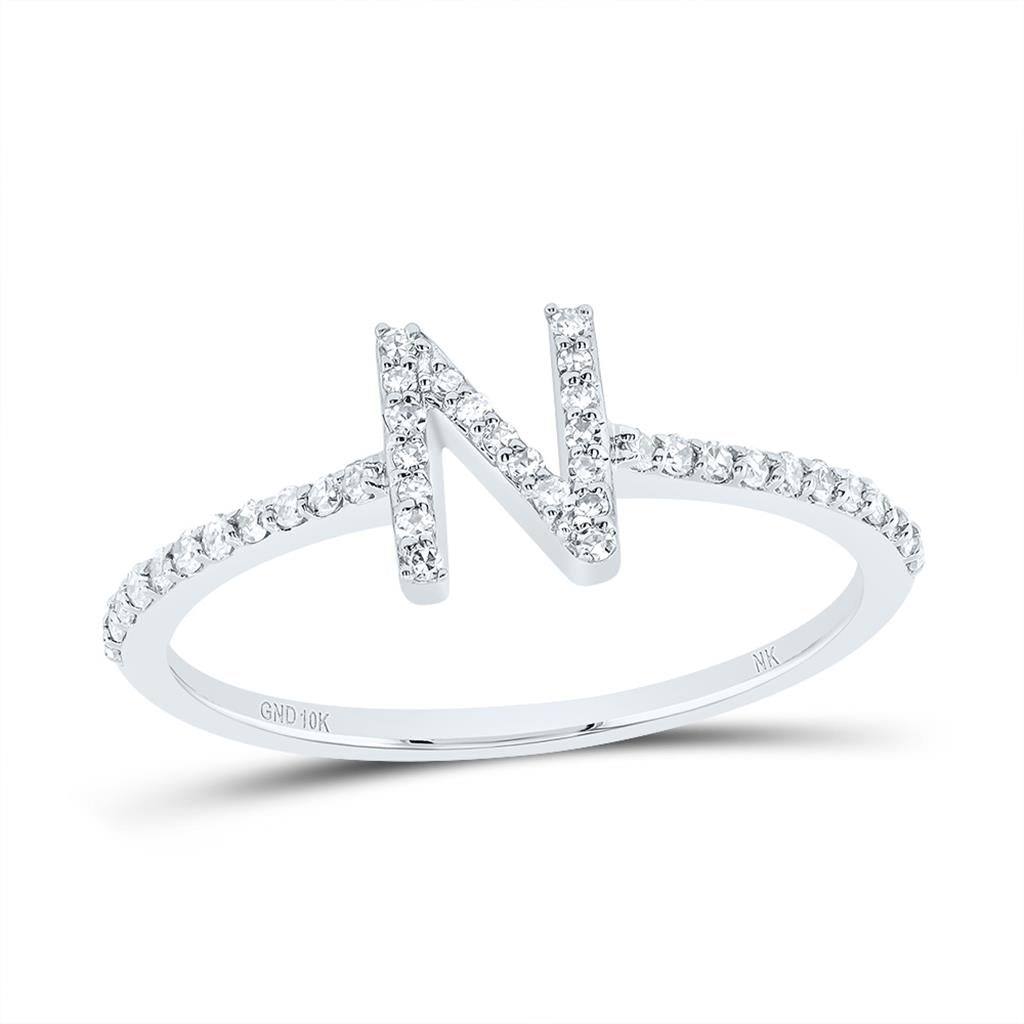 Diamond Gift Initial Ring 1/7 to 1/5 Cttw