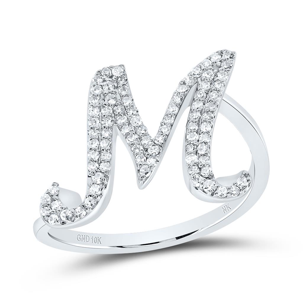 Diamond Gift Initial Ring 1/8 to 1/4 Cttw (Style 2)