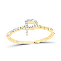 Diamond Gift Initial Ring 1/7 to 1/5 Cttw