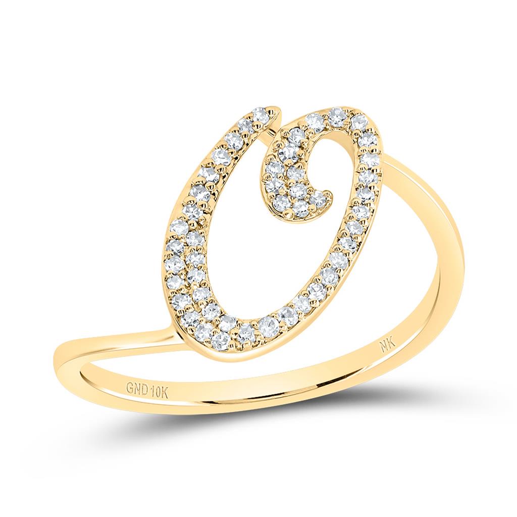 Diamond Gift Initial Ring 1/8 to 1/4 Cttw (Style 2)