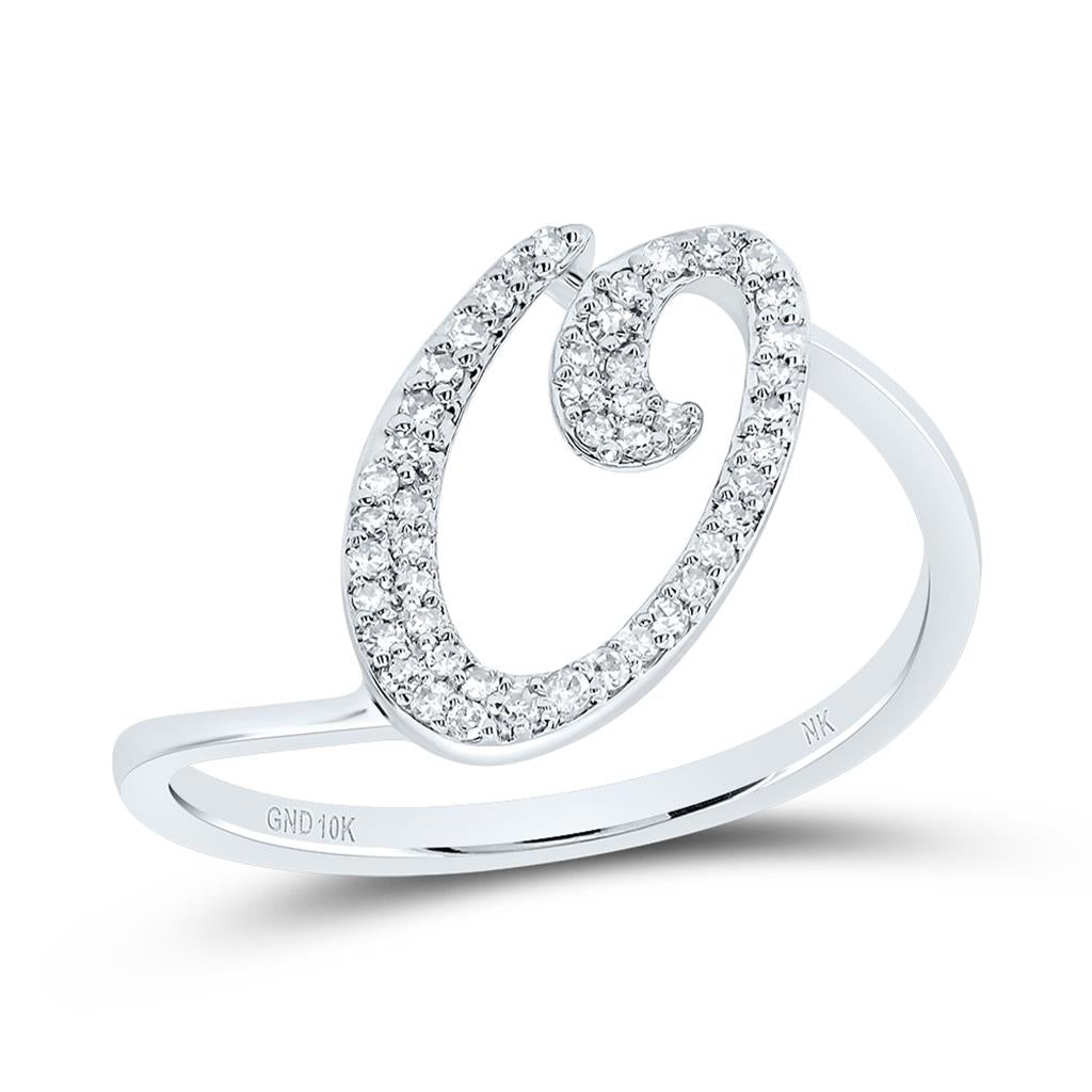 Diamond Gift Initial Ring 1/8 to 1/4 Cttw (Style 2)