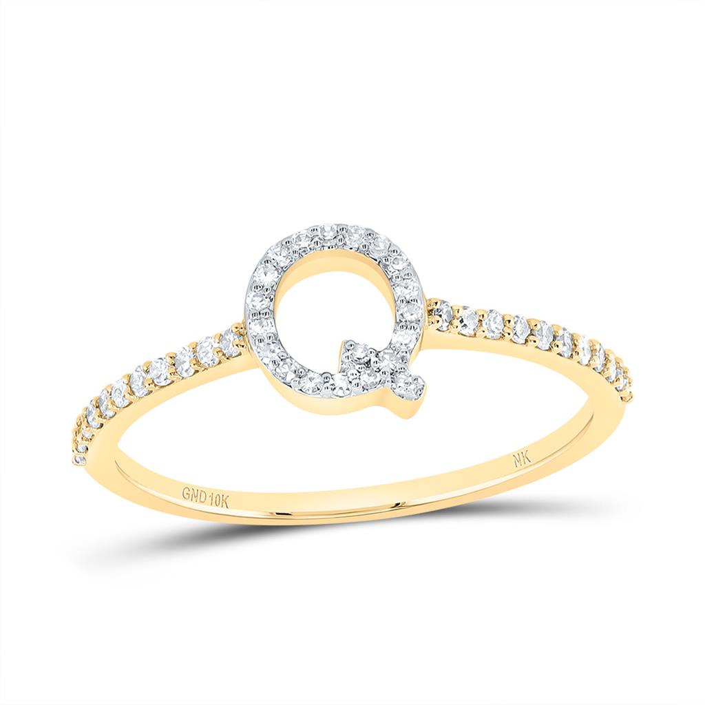 Diamond Gift Initial Ring 1/7 to 1/5 Cttw