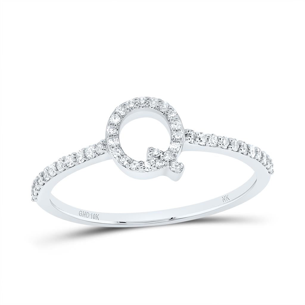 Diamond Gift Initial Ring 1/7 to 1/5 Cttw