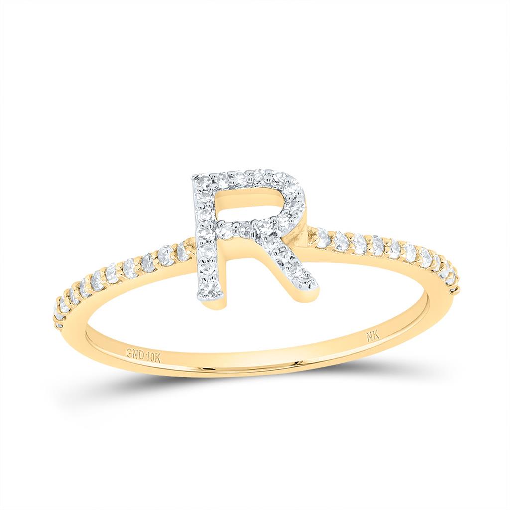 Diamond Gift Initial Ring 1/7 to 1/5 Cttw