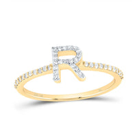 Diamond Gift Initial Ring 1/7 to 1/5 Cttw