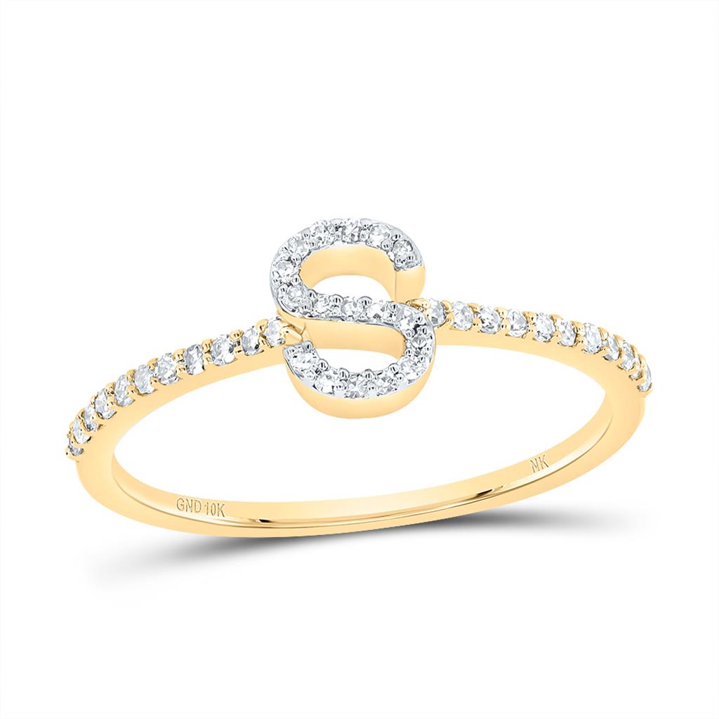 Diamond Gift Initial Ring 1/7 to 1/5 Cttw