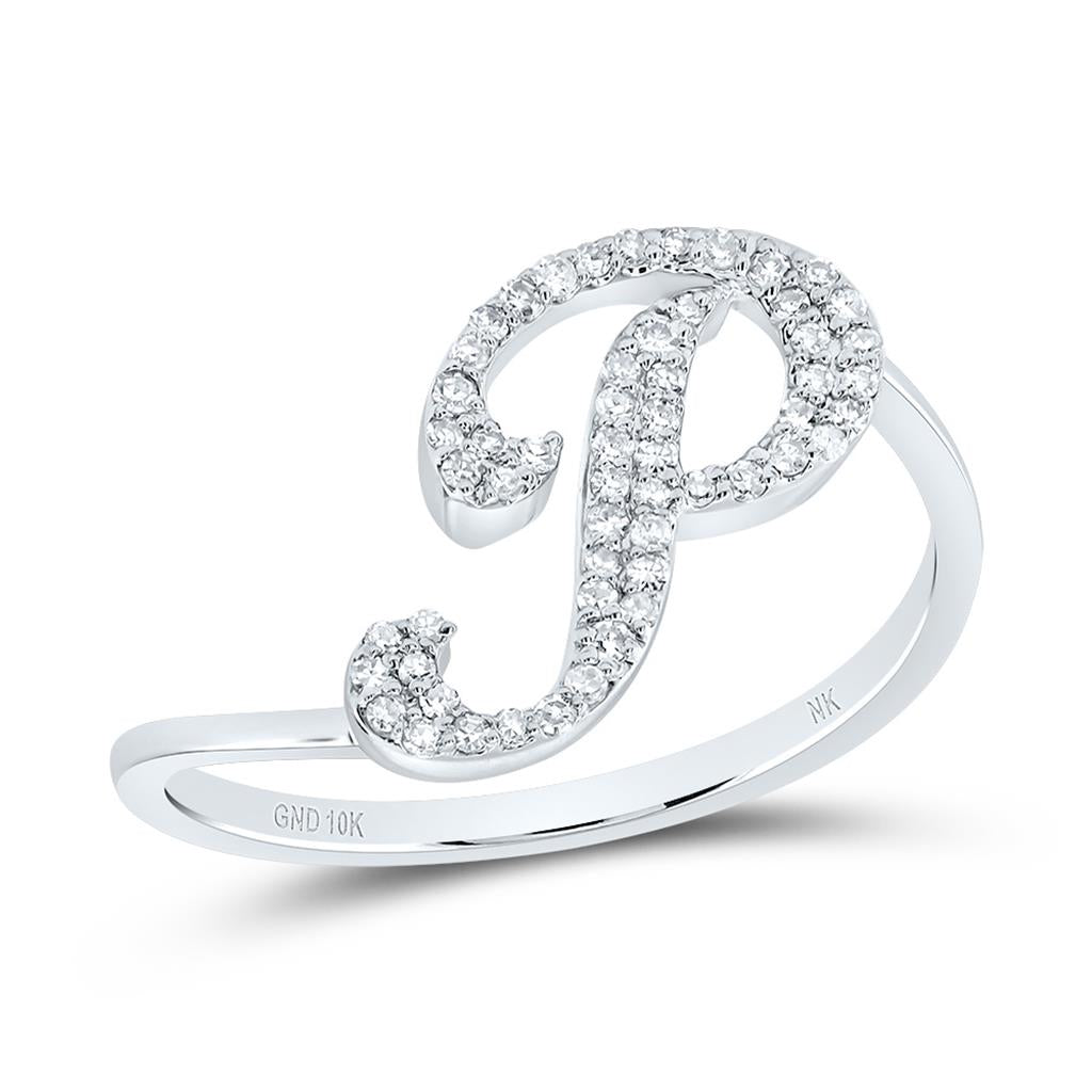 Diamond Gift Initial Ring 1/8 to 1/4 Cttw (Style 2)