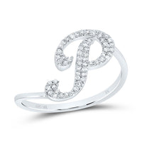 Diamond Gift Initial Ring 1/8 to 1/4 Cttw (Style 2)