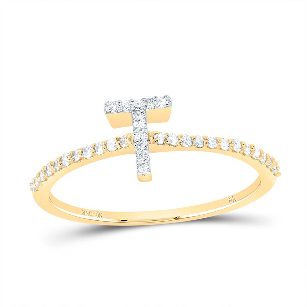 Diamond Gift Initial Ring 1/7 to 1/5 Cttw