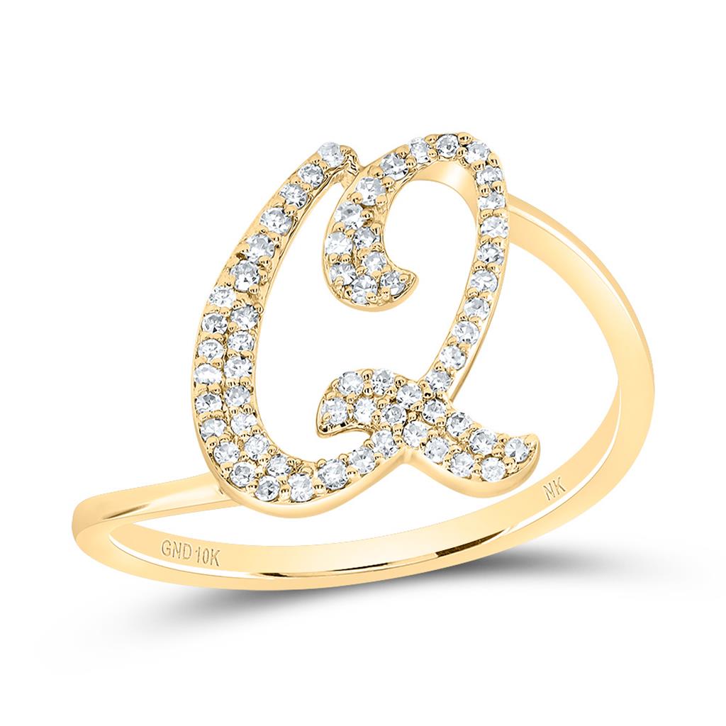 Diamond Gift Initial Ring 1/8 to 1/4 Cttw (Style 2)