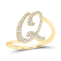 Diamond Gift Initial Ring 1/8 to 1/4 Cttw (Style 2)