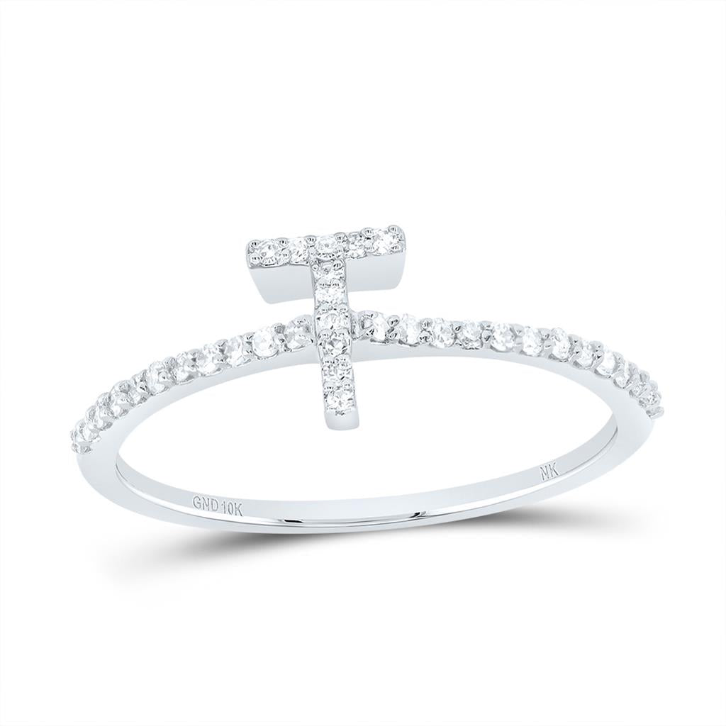 Diamond Gift Initial Ring 1/7 to 1/5 Cttw