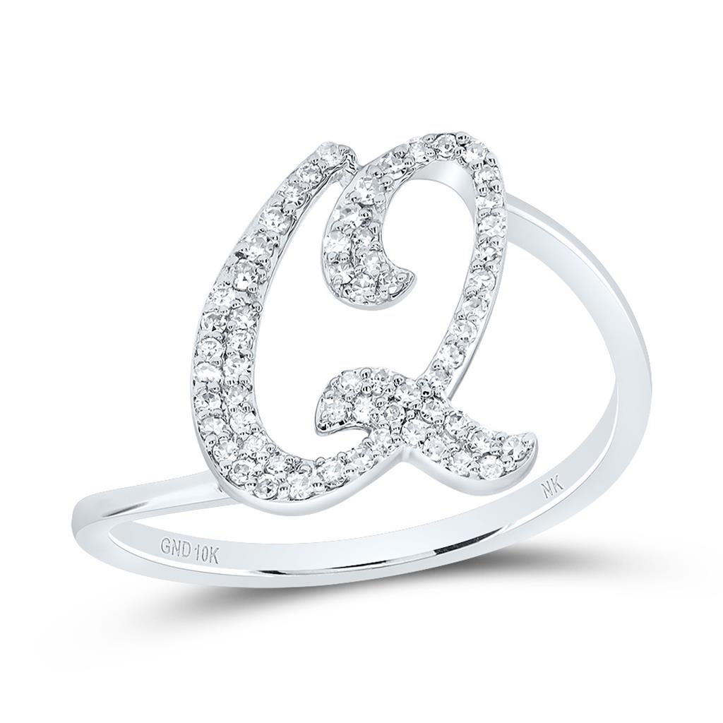 Diamond Gift Initial Ring 1/8 to 1/4 Cttw (Style 2)