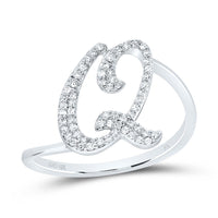 Diamond Gift Initial Ring 1/8 to 1/4 Cttw (Style 2)
