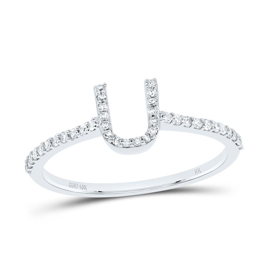 Diamond Gift Initial Ring 1/7 to 1/5 Cttw