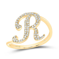 Diamond Gift Initial Ring 1/8 to 1/4 Cttw (Style 2)