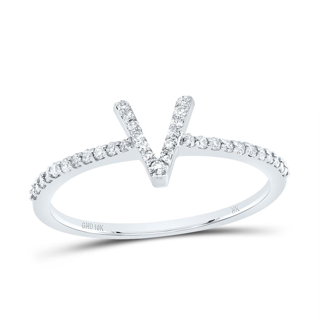 Diamond Gift Initial Ring 1/7 to 1/5 Cttw