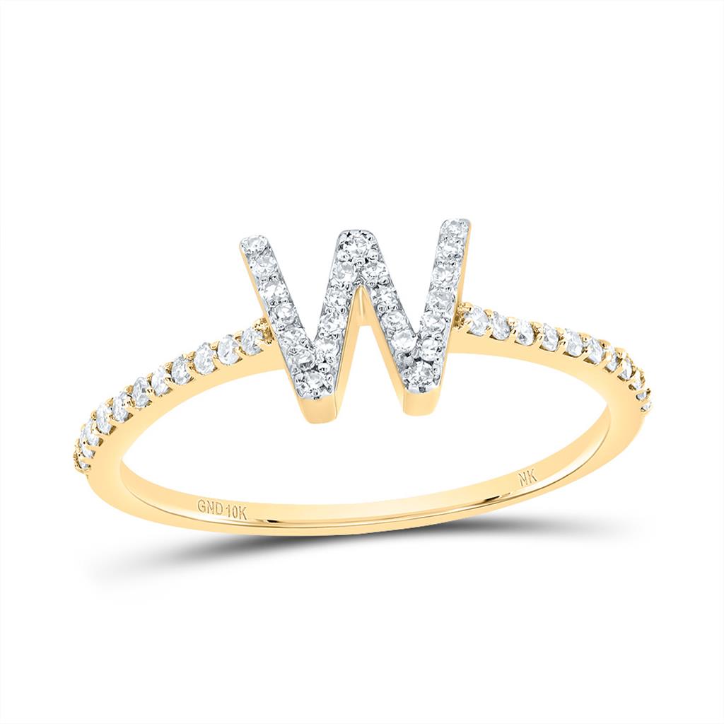 Diamond Gift Initial Ring 1/7 to 1/5 Cttw