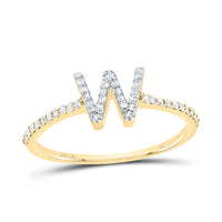 Diamond Gift Initial Ring 1/7 to 1/5 Cttw