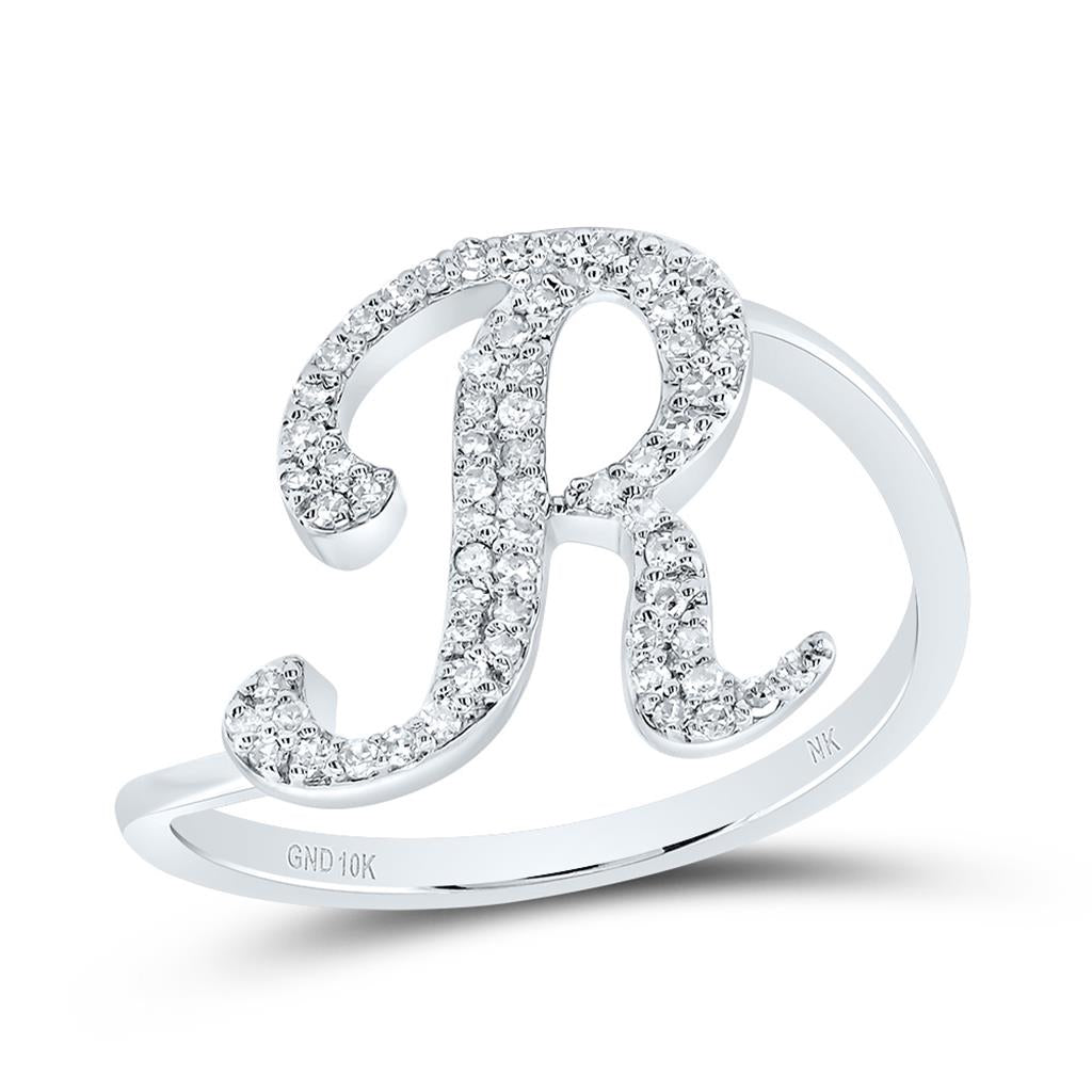 Diamond Gift Initial Ring 1/8 to 1/4 Cttw (Style 2)