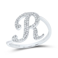 Diamond Gift Initial Ring 1/8 to 1/4 Cttw (Style 2)