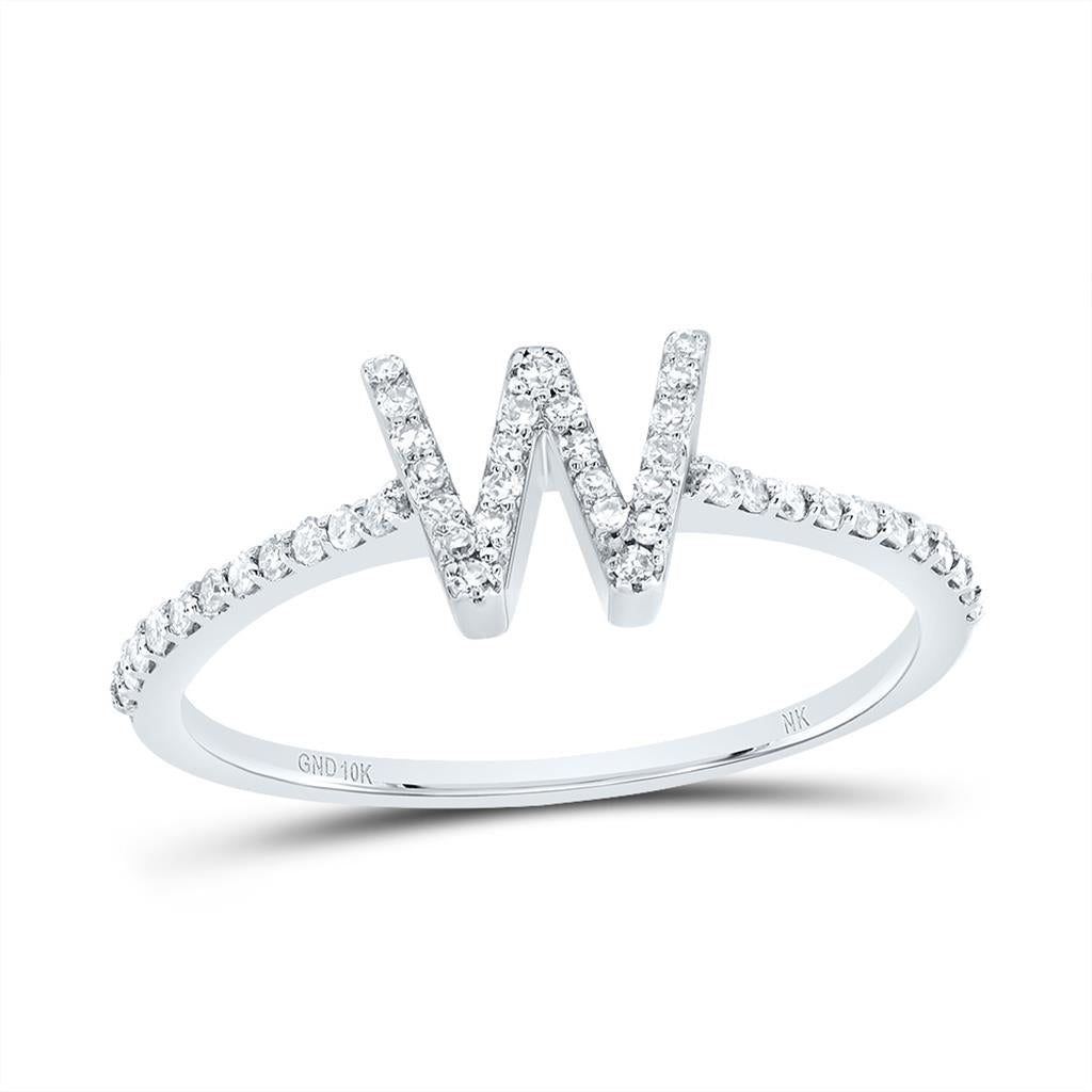 Diamond Gift Initial Ring 1/7 to 1/5 Cttw