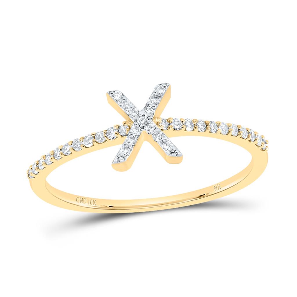Diamond Gift Initial Ring 1/7 to 1/5 Cttw