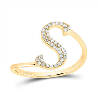Diamond Gift Initial Ring 1/8 to 1/4 Cttw (Style 2)
